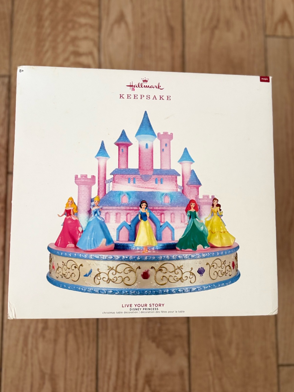 Disney Pink and Blue Castle Music Box with Multicolored Princesses - Hallmark